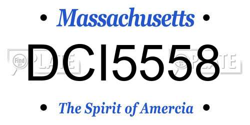 DCI5558 Massachusetts License Plate