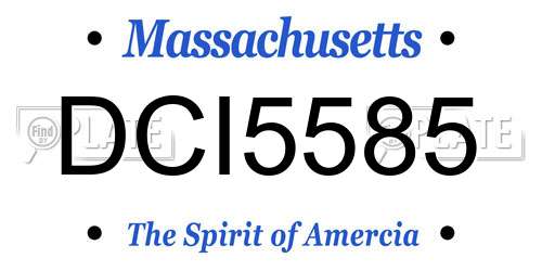 DCI5585 Massachusetts License Plate
