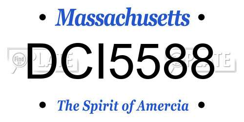 DCI5588 Massachusetts License Plate