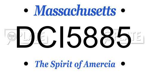 DCI5885 Massachusetts License Plate
