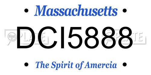 DCI5888 Massachusetts License Plate