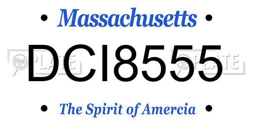 DCI8555 Massachusetts License Plate