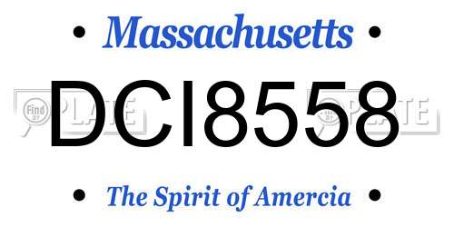 DCI8558 Massachusetts License Plate