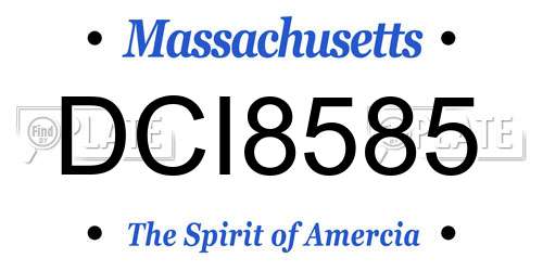 DCI8585 Massachusetts License Plate