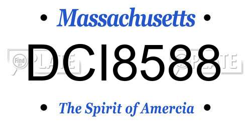 DCI8588 Massachusetts License Plate