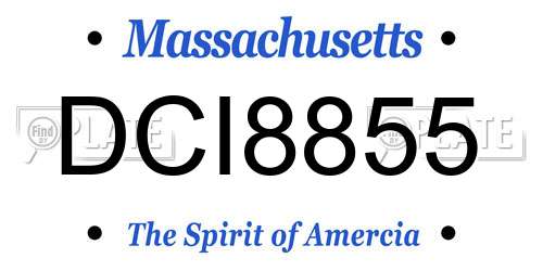 DCI8855 Massachusetts License Plate