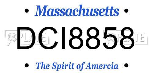 DCI8858 Massachusetts License Plate