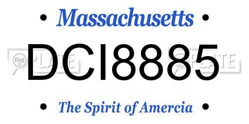 DCI8885 Massachusetts License Plate