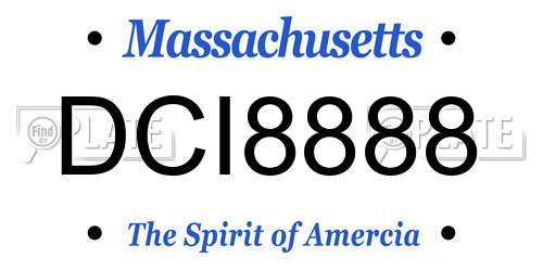 DCI8888 Massachusetts License Plate
