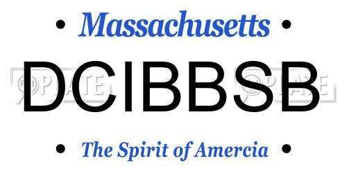 DCIBBSB Massachusetts License Plate