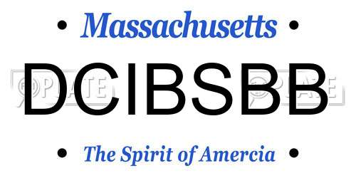 DCIBSBB Massachusetts License Plate