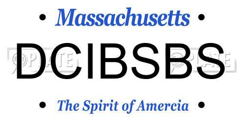 DCIBSBS Massachusetts License Plate