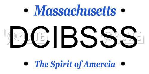 DCIBSSS Massachusetts License Plate