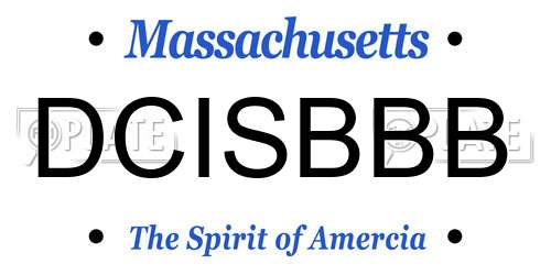 DCISBBB Massachusetts License Plate