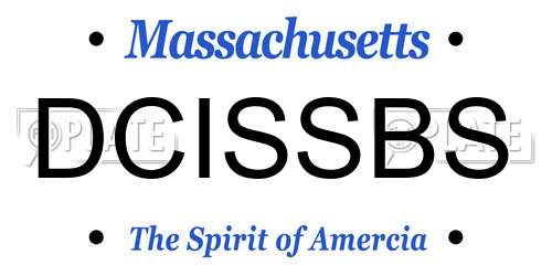 DCISSBS Massachusetts License Plate