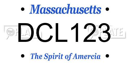 DCL123 Massachusetts License Plate