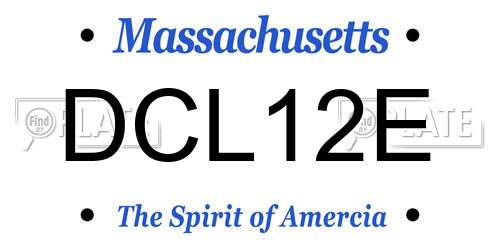 DCL12E Massachusetts License Plate