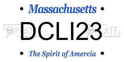 DCLI23 Massachusetts License Plate
