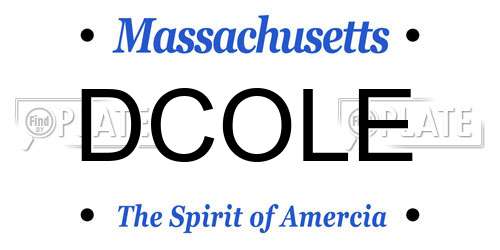 DCOLE Massachusetts License Plate