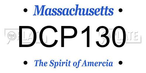 DCP130 Massachusetts License Plate