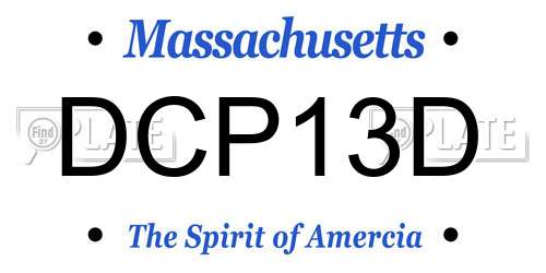 DCP13D Massachusetts License Plate