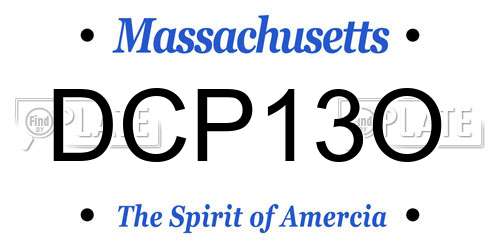 DCP13O Massachusetts License Plate