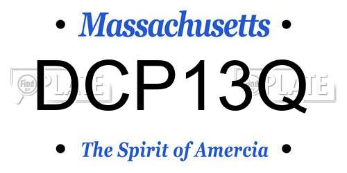DCP13Q Massachusetts License Plate