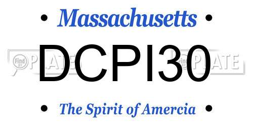 DCPI30 Massachusetts License Plate