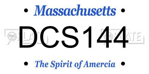 DCS144 Massachusetts License Plate