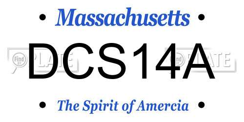 DCS14A Massachusetts License Plate