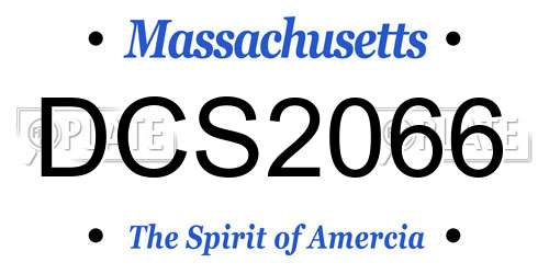 DCS2066 Massachusetts License Plate
