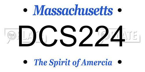 DCS224 Massachusetts License Plate