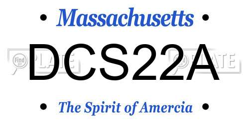DCS22A Massachusetts License Plate