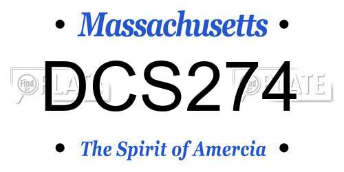 DCS274 Massachusetts License Plate