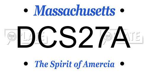 DCS27A Massachusetts License Plate