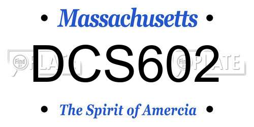 DCS602 Massachusetts License Plate