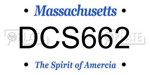 DCS662 Massachusetts License Plate