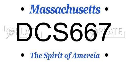DCS667 Massachusetts License Plate