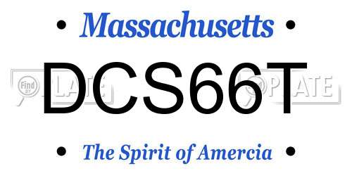 DCS66T Massachusetts License Plate
