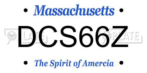 DCS66Z Massachusetts License Plate