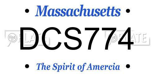 DCS774 Massachusetts License Plate
