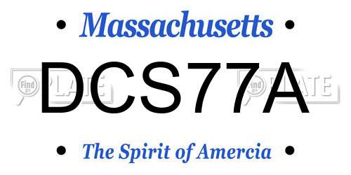 DCS77A Massachusetts License Plate