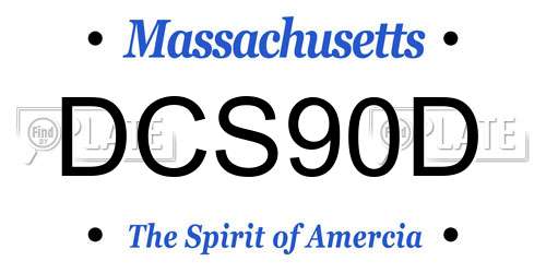 DCS90D Massachusetts License Plate