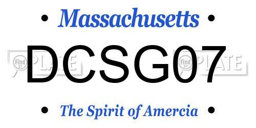 DCSG07 Massachusetts License Plate