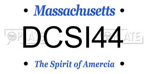 DCSI44 Massachusetts License Plate