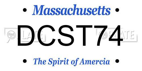 DCST74 Massachusetts License Plate