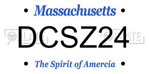 DCSZ24 Massachusetts License Plate