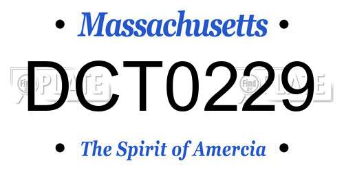 DCT0229 Massachusetts License Plate