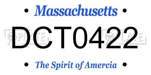 DCT0422 Massachusetts License Plate