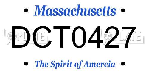 DCT0427 Massachusetts License Plate